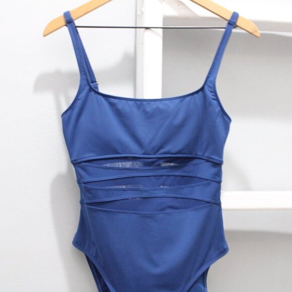Bleu Rod Beattie Women's Navy Blue Mesh One-Piece Swimsuit Size 8 - Picture 3 of 6